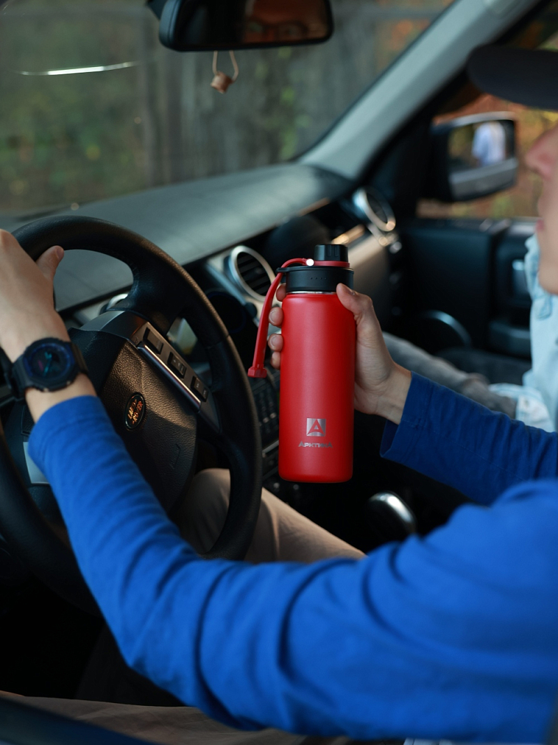 Термокружка серии 708 на 0.53л красная со спортивной крышкой - 2