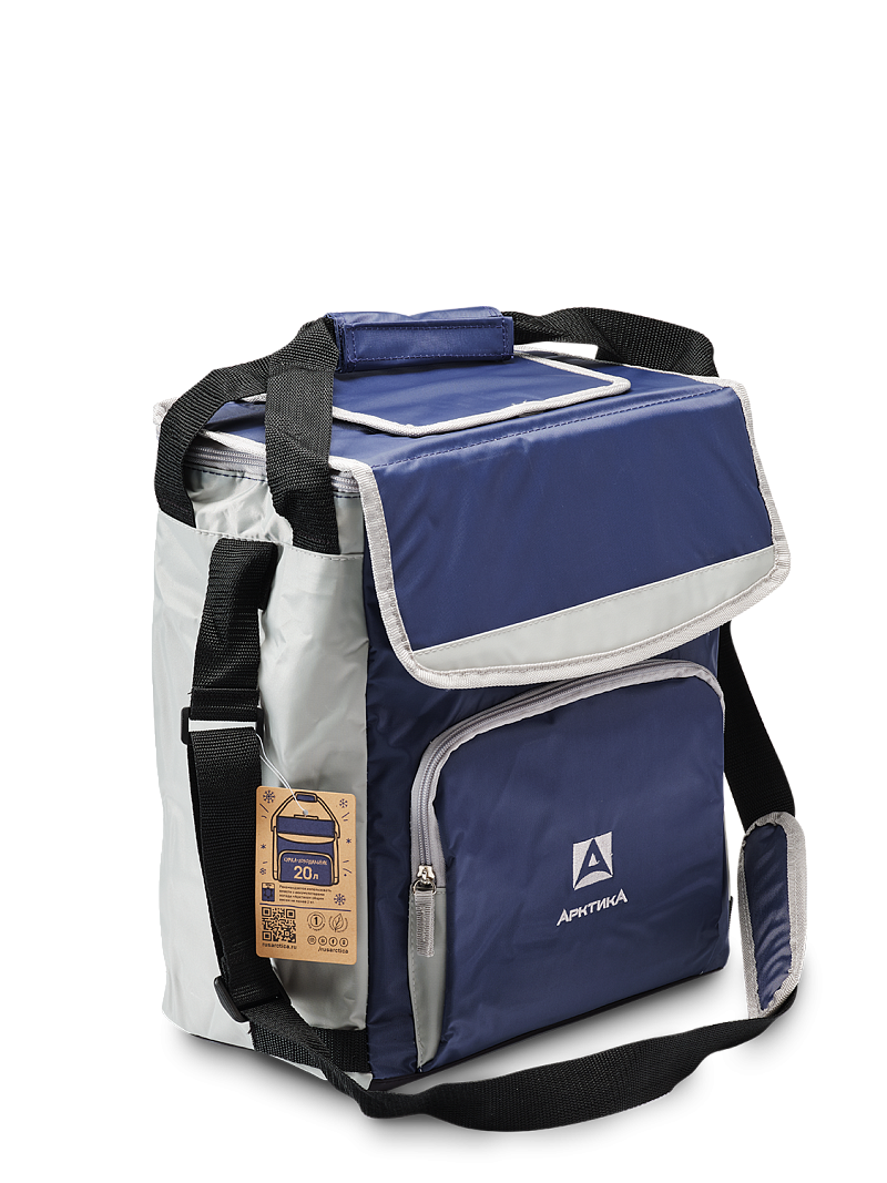 Синяя сумка-холодильник классическая с люком на 20л (уценка) - 1