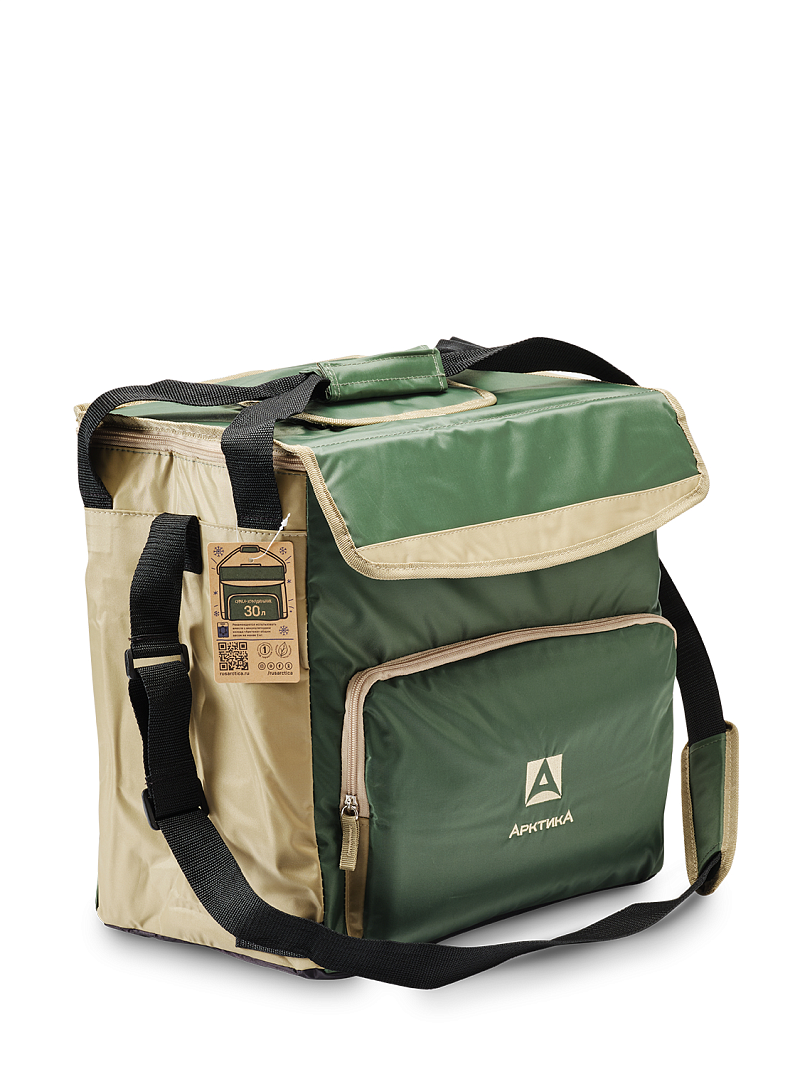 Зеленая сумка-холодильник 3001 классическая с люком на 30л - 1