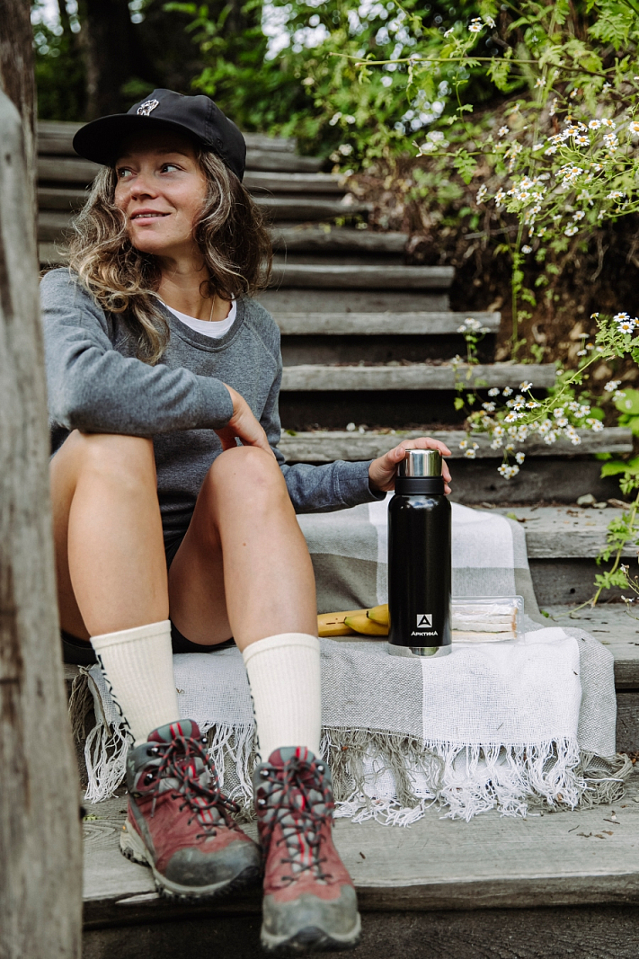 Черный термос 106 с узким горлом на 1.2л - 6