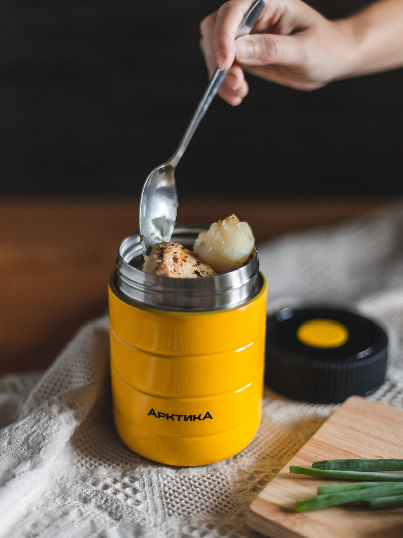 Компактный желтый термос 307 для еды на  0.48л - 6 Компактный желтый термос 307 для еды на  0.48л - 6