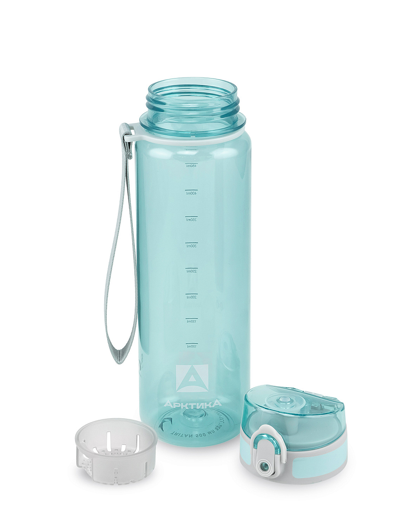 Питьевая бутылка 720 из тритана 0.5л, голубая глянцевая, с ситечком - 3