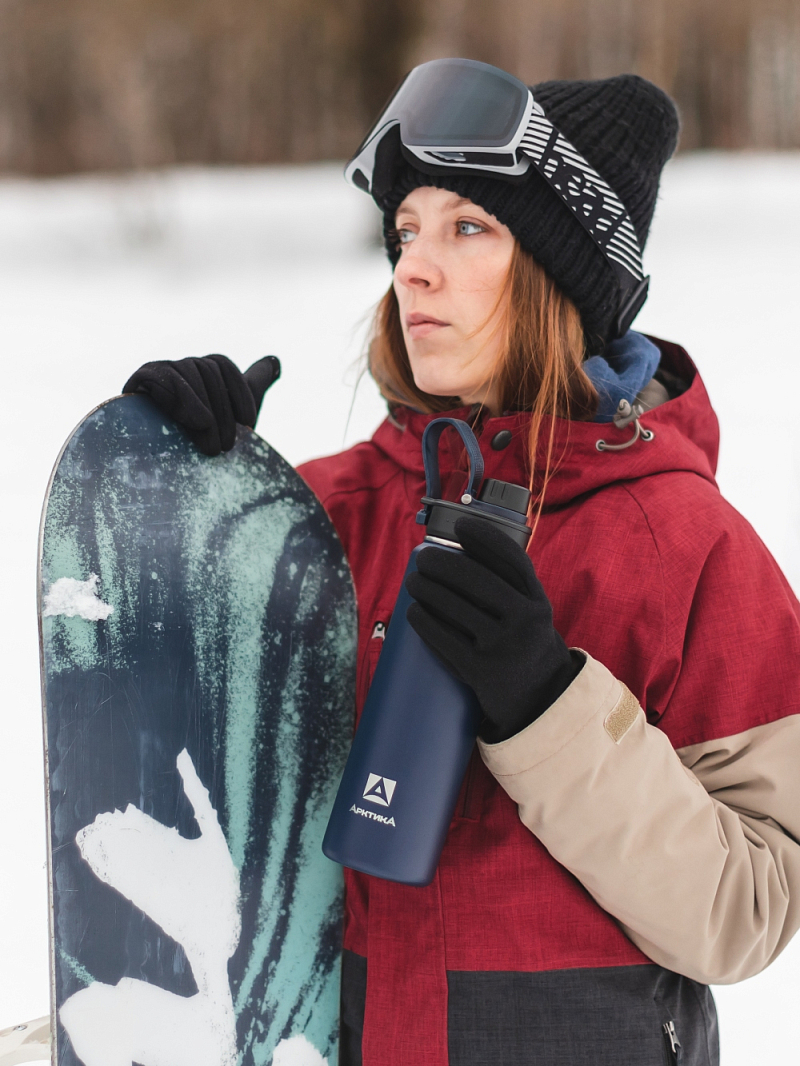 Термокружка серии 708 на 0.7л синяя со спортивной крышкой - 6