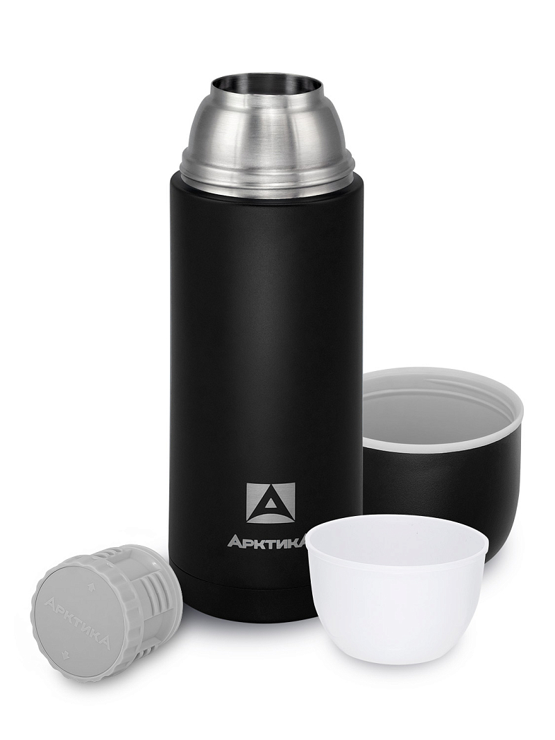 Черный термос 105 с узким горлом на 1л - 3