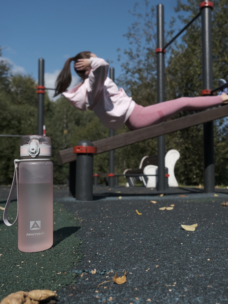 Питьевая бутылка 720 из тритана 0.5л, розовая матовая, с ситечком - 12