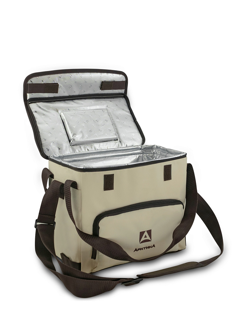 Бежевая сумка-холодильник 3001 классическая с люком на 10л - 3