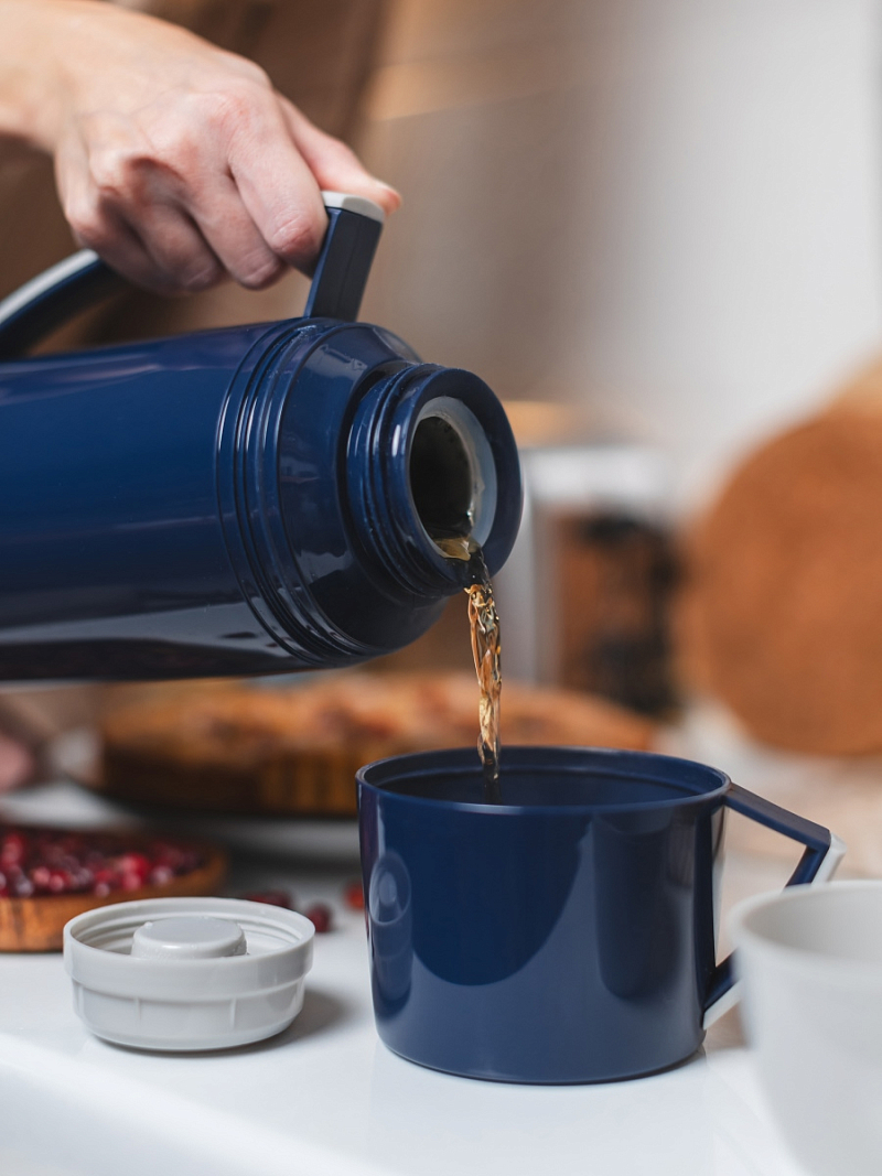 Стеклянный термос серии 1010 на 1.7л синий - 13