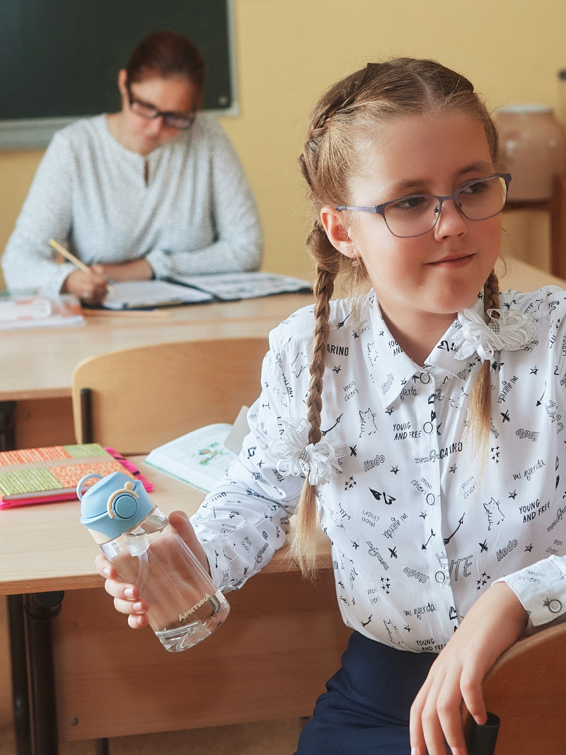 Голубая детская бутылочка на 0.45л  - 7