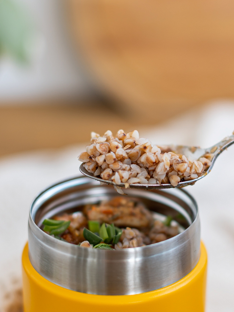 Компактный желтый термос 411 для еды на 0.28л  - 6