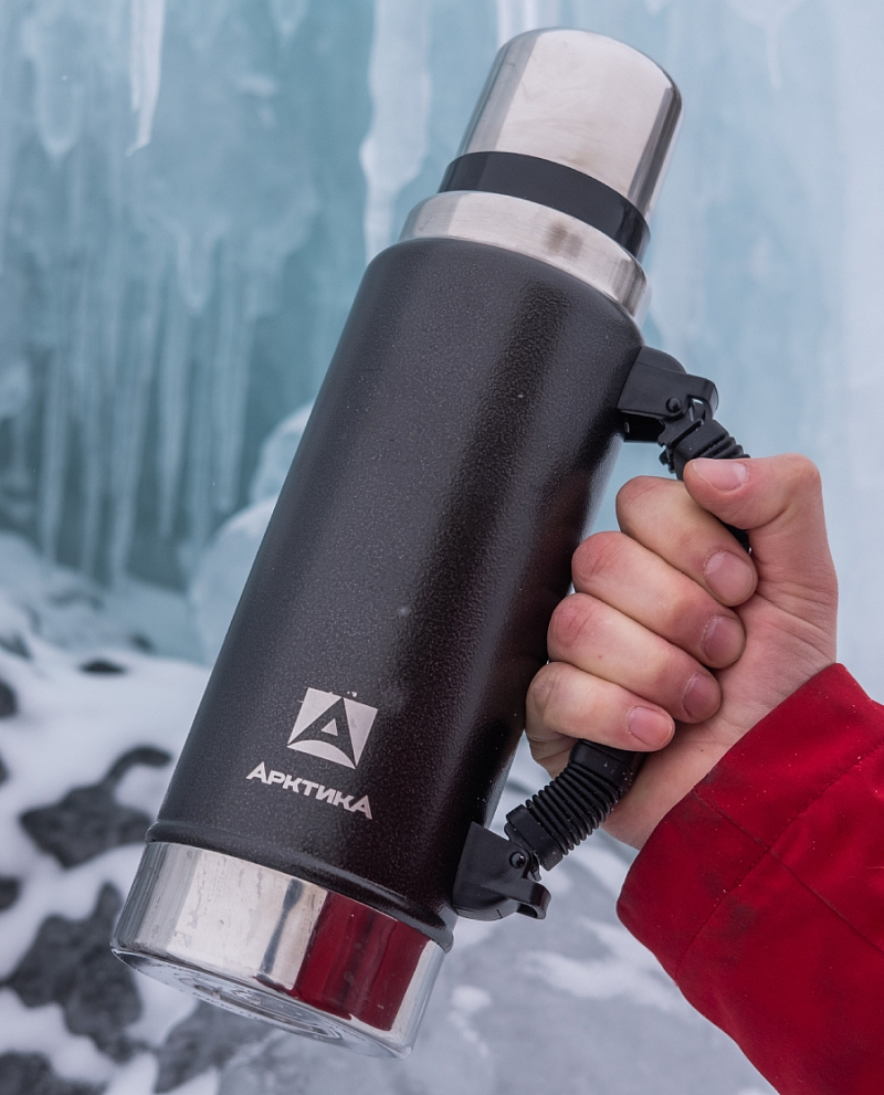 Термос серии 106P «УАЗИК» на 1.25л чёрный с ручкой - 4