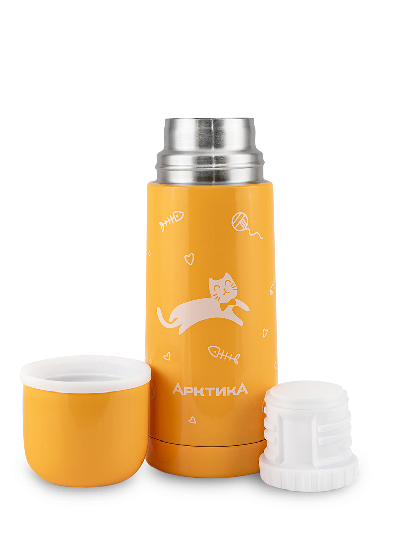 Желтый термос 102 с узким горлом на 0.35л - 3