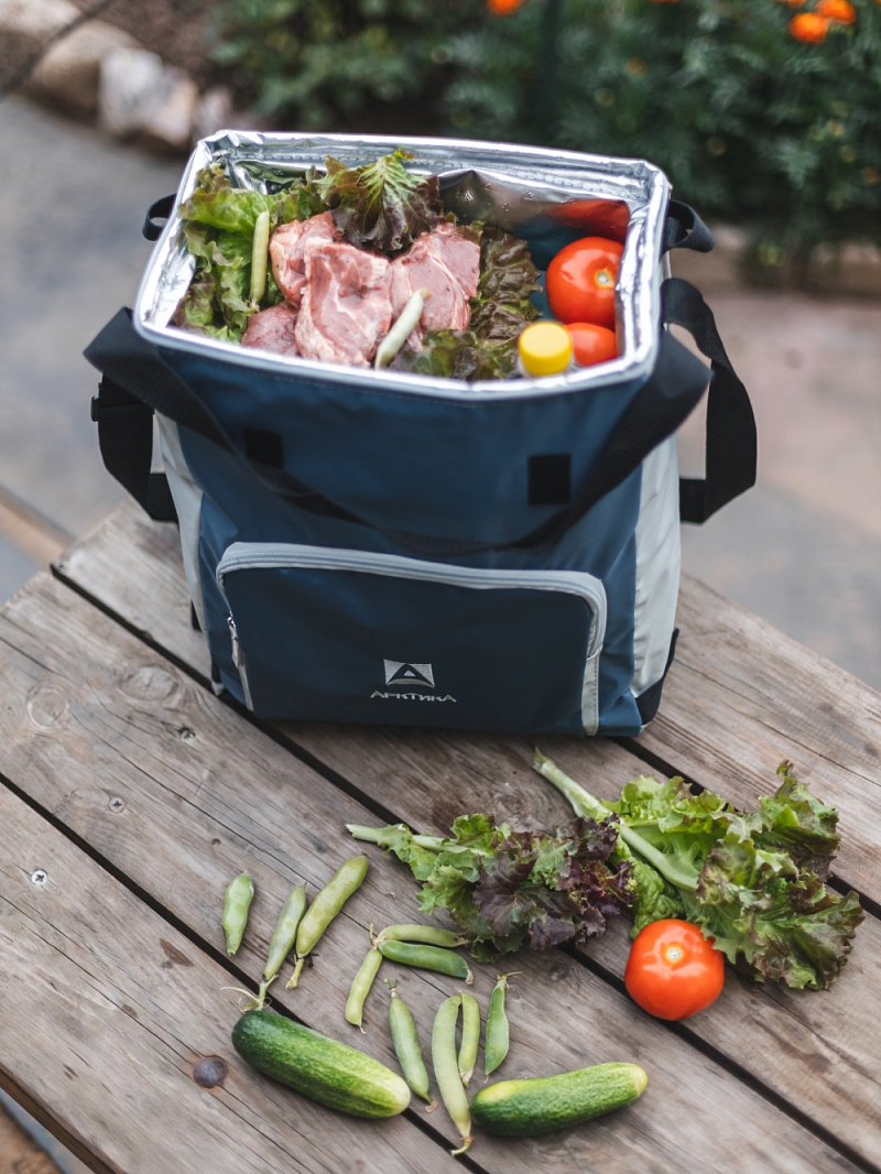 Синяя сумка-холодильник 3000 классическая с люком на 20л - 6