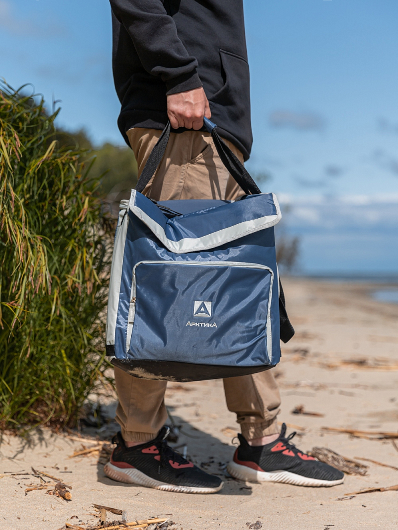 Синяя сумка-холодильник 3001 классическая с люком на 20л - 2