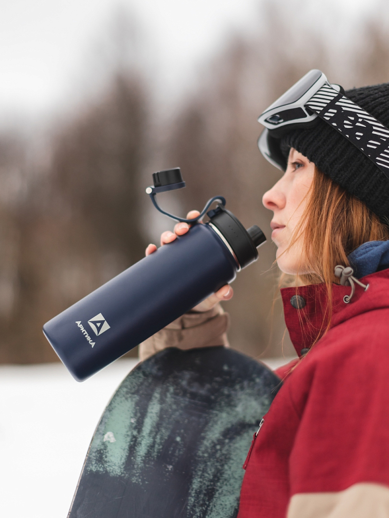 Термокружка серии 708 на 0.7л синяя со спортивной крышкой - 4