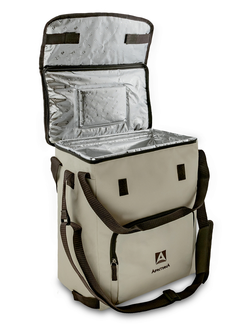 Бежевая сумка-холодильник 3000 классическая с люком на 20л - 3