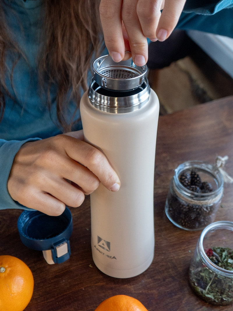 Термокружка 0.75л серии 702 «Сититерм» «Песок» с ситечком (уценка) - 7