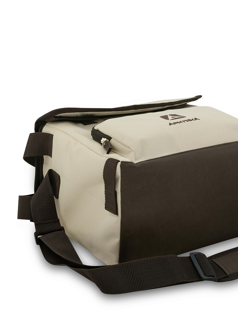 Бежевая сумка-холодильник 3000 классическая с люком на 10л - 7