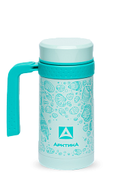 Голубая термос-кружка с ситечком на 0.5л (уценка)