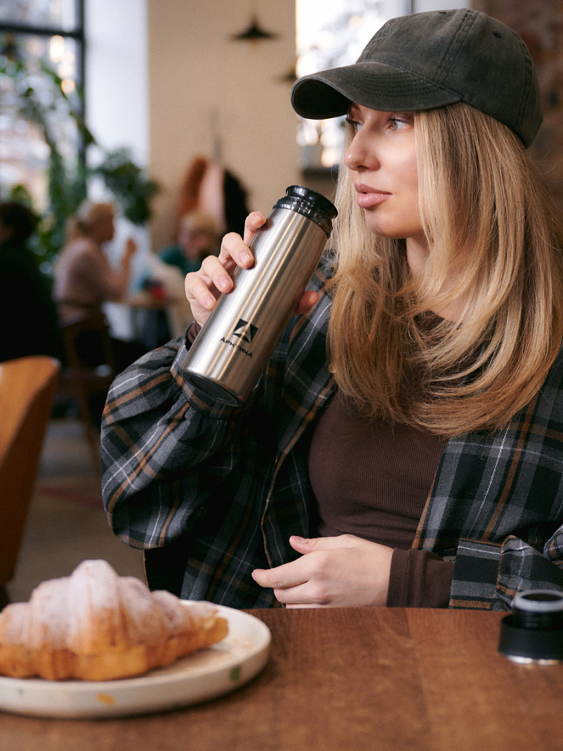 Термокружка 0.42л серии 715 стальной с ситечком (уценка) - 3