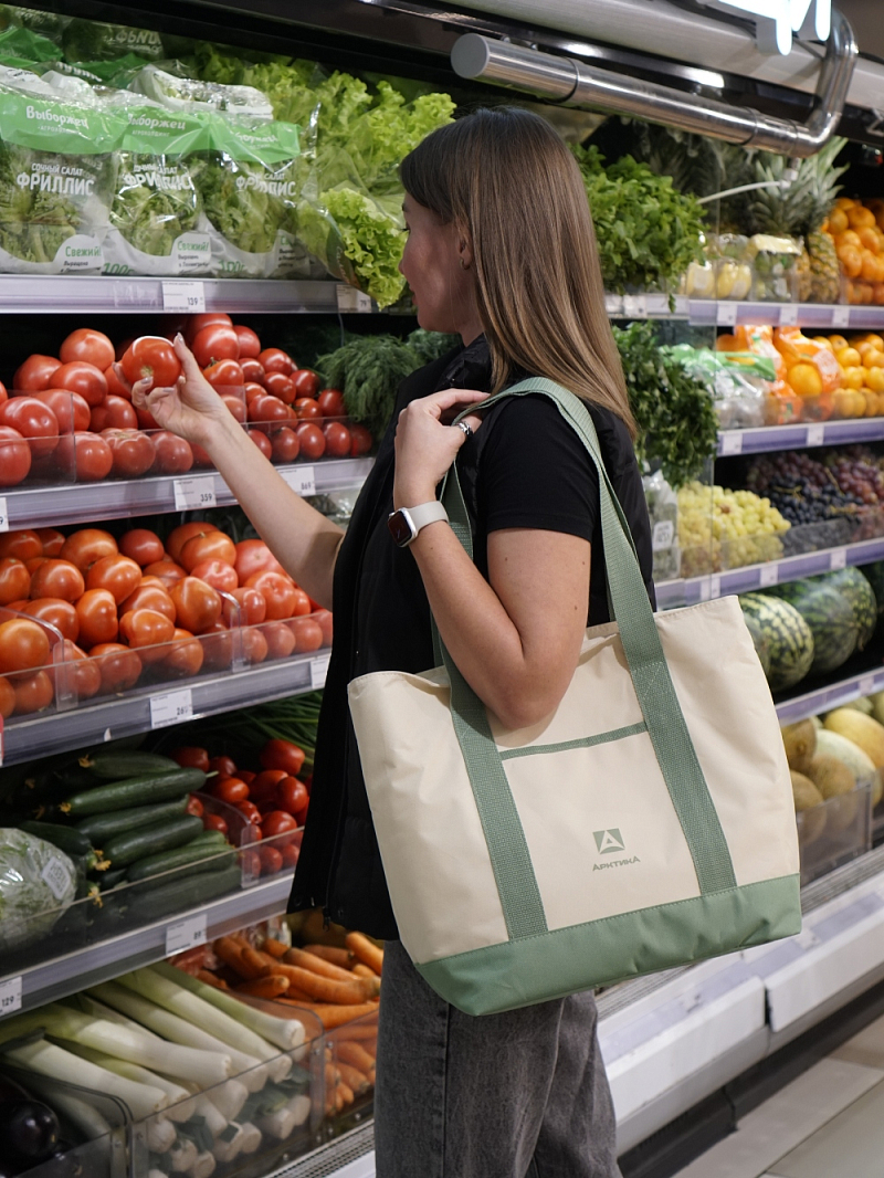 Термосумка шоппер 3400 зеленая на 17.5л - 2