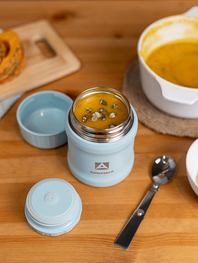 Голубой термос 311 для еды на 0.5л - 4