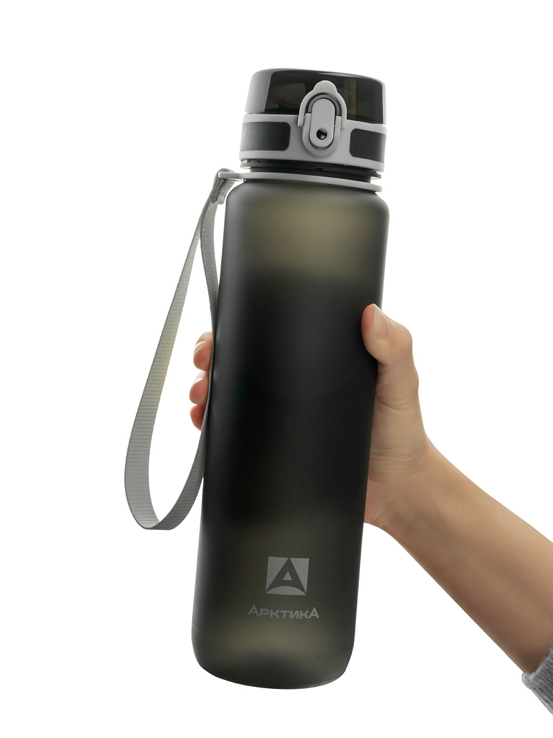 Питьевая бутылка 720 из тритана 1л, черная матовая, с ситечком - 3