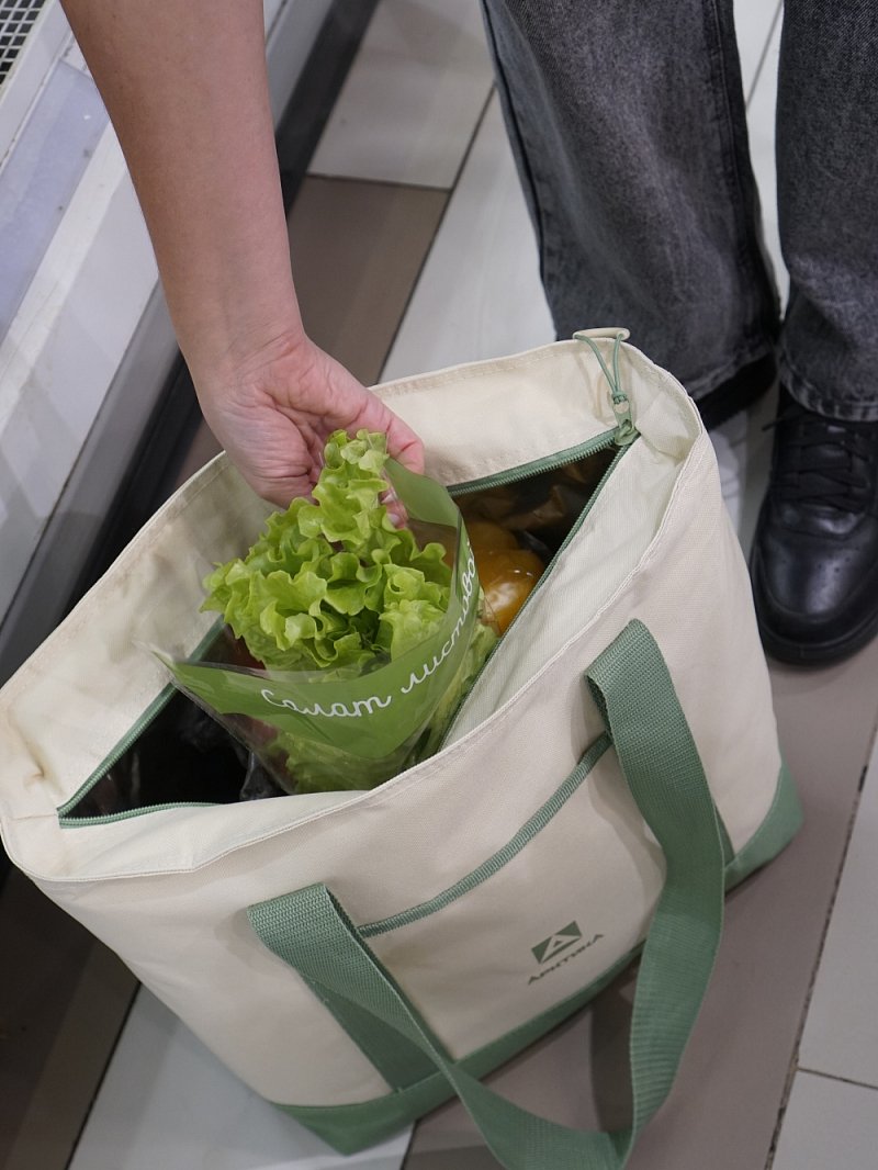 Термосумка шоппер 3400 зеленая на 17.5л - 6