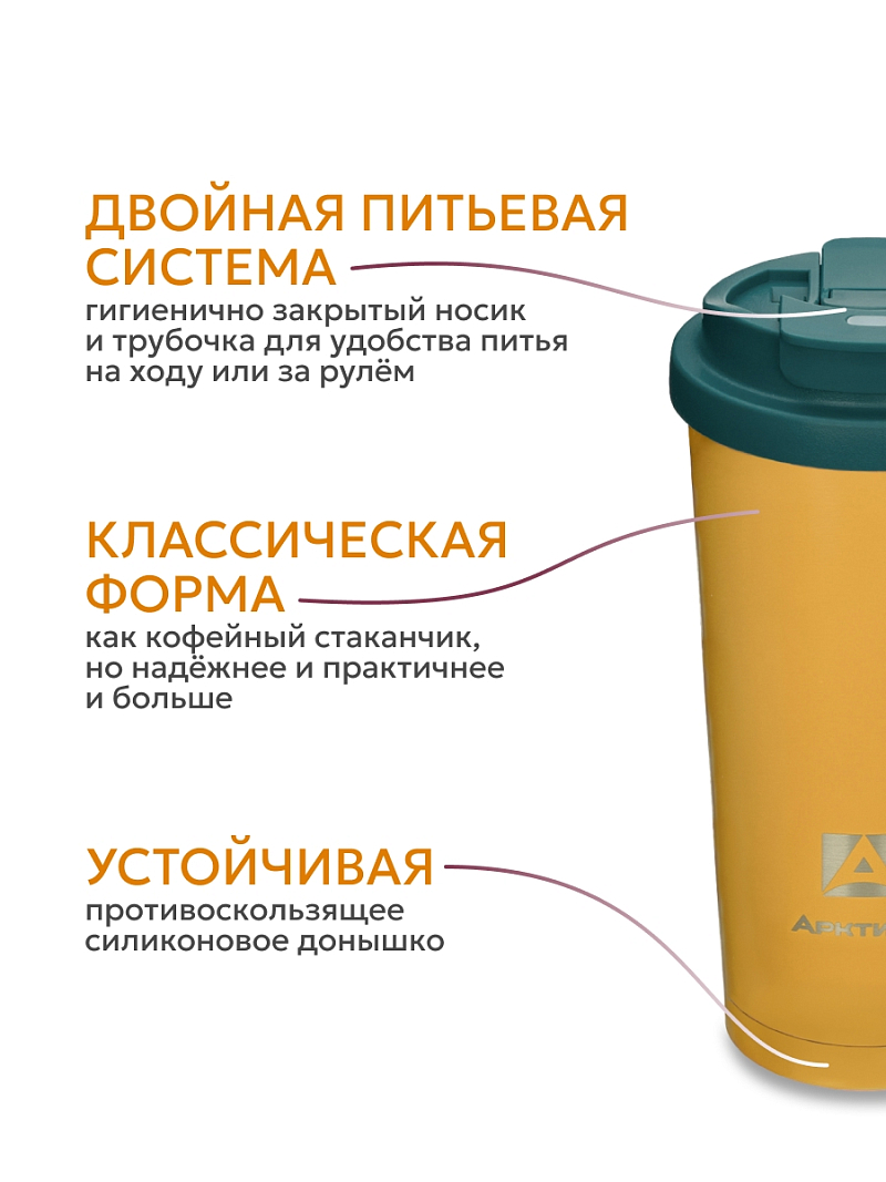 Термокружка 0.5л серии 714 «Морошка» с двойной питьевой системой (уценка) - 5