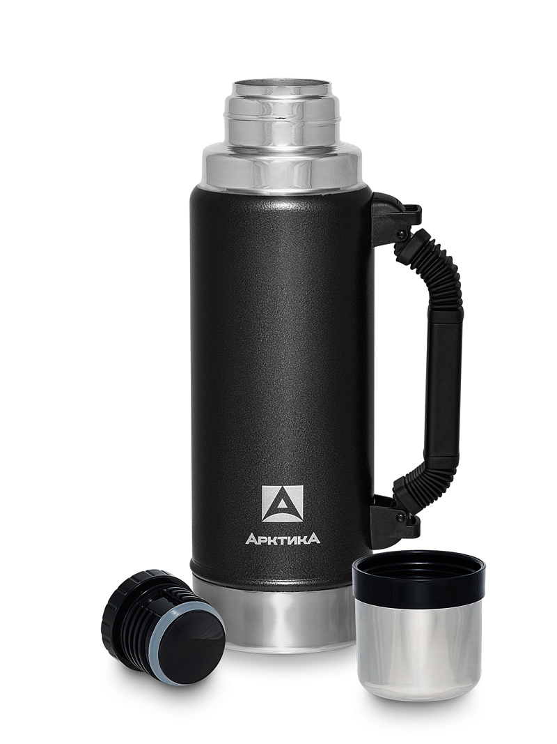 Термос серии 106P «УАЗИК» на 1.25л чёрный с ручкой - 3