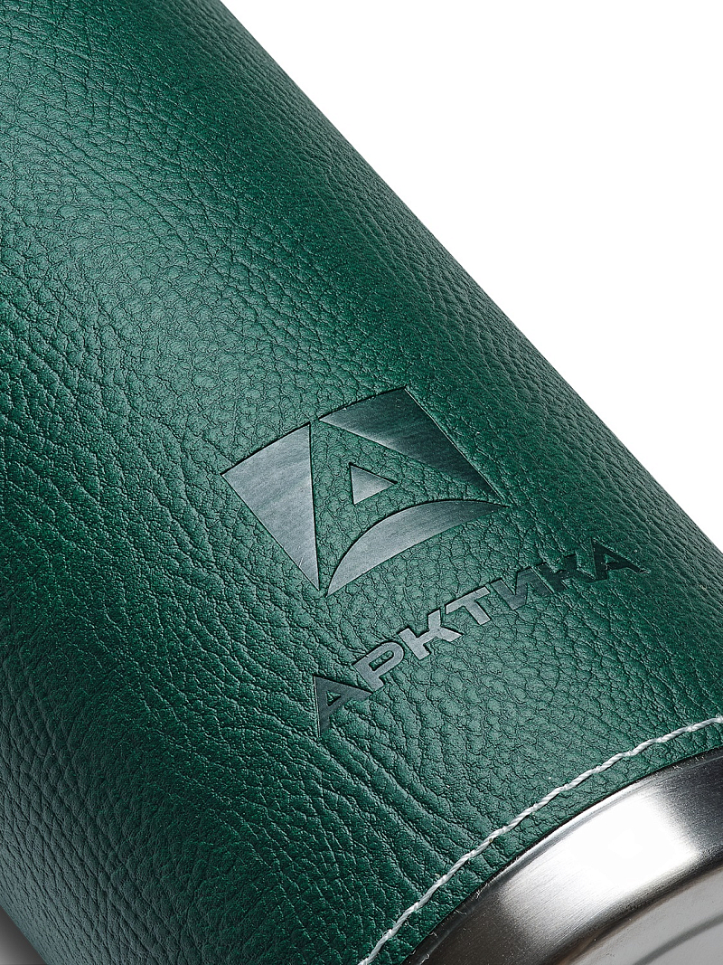 Термос серии 108 на 0.5л с зелёной оплёткой из экокожи - 5