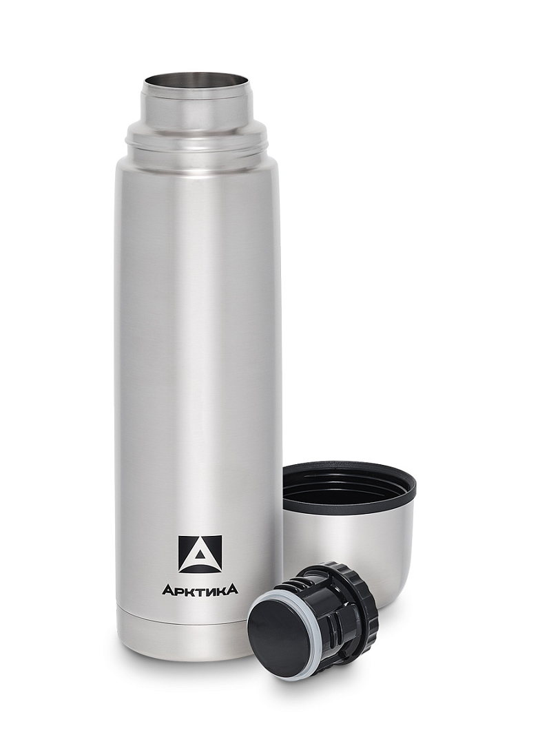 Стальной термос 101 с узким горлом на 1л с чехлом - 3