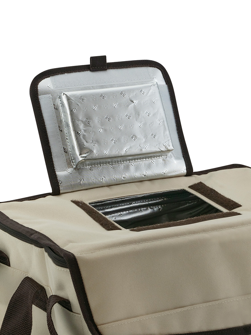 Бежевая сумка-холодильник 3000 классическая с люком на 30л - 2