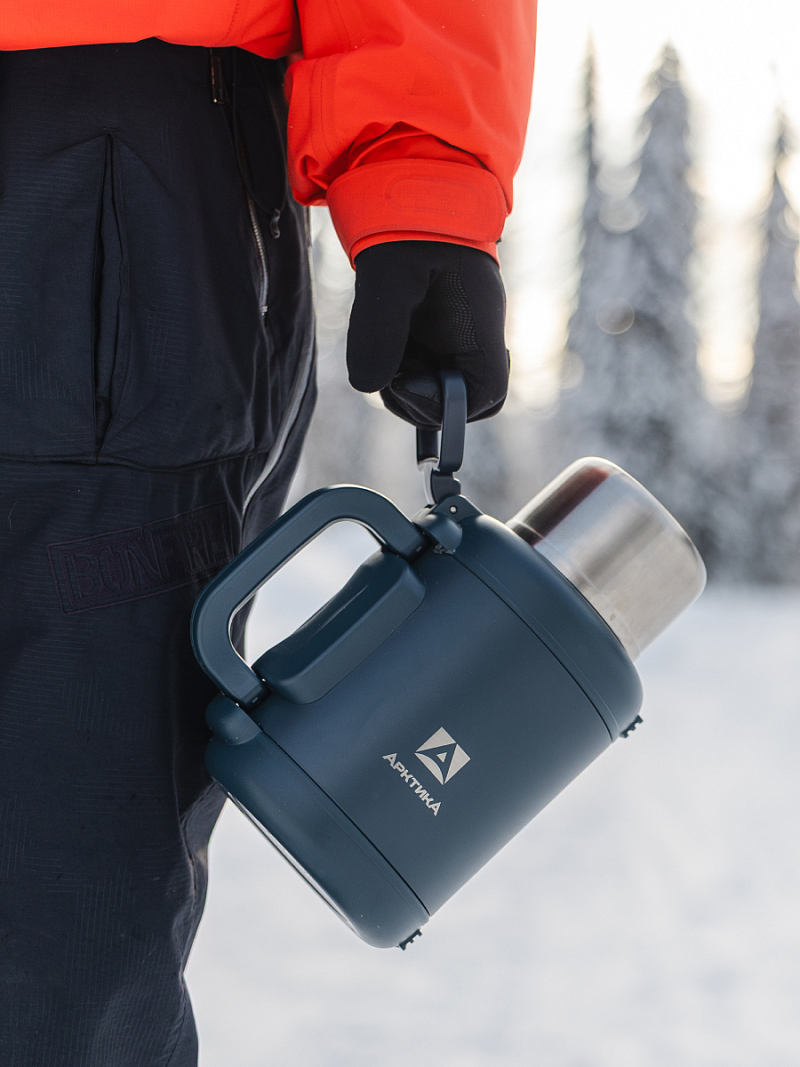 Термос 1.9л серии 204 «Индиго» со складной ручкой и ситом (уценка) - 3