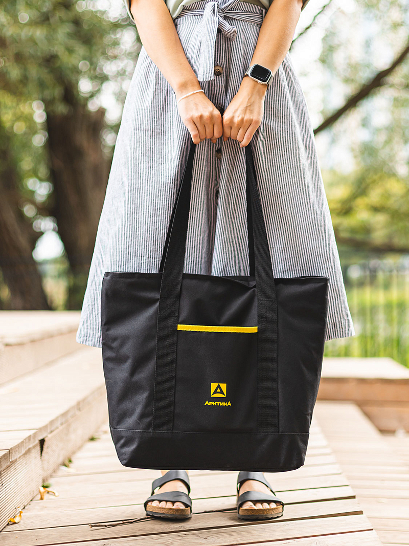 Термосумка шоппер 3400 черная на 17.5л - 8