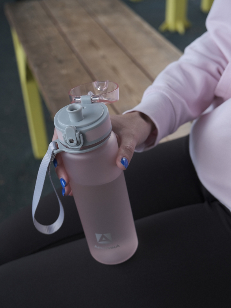 Питьевая бутылка 720 из тритана 0.5л, розовая матовая, с ситечком - 4