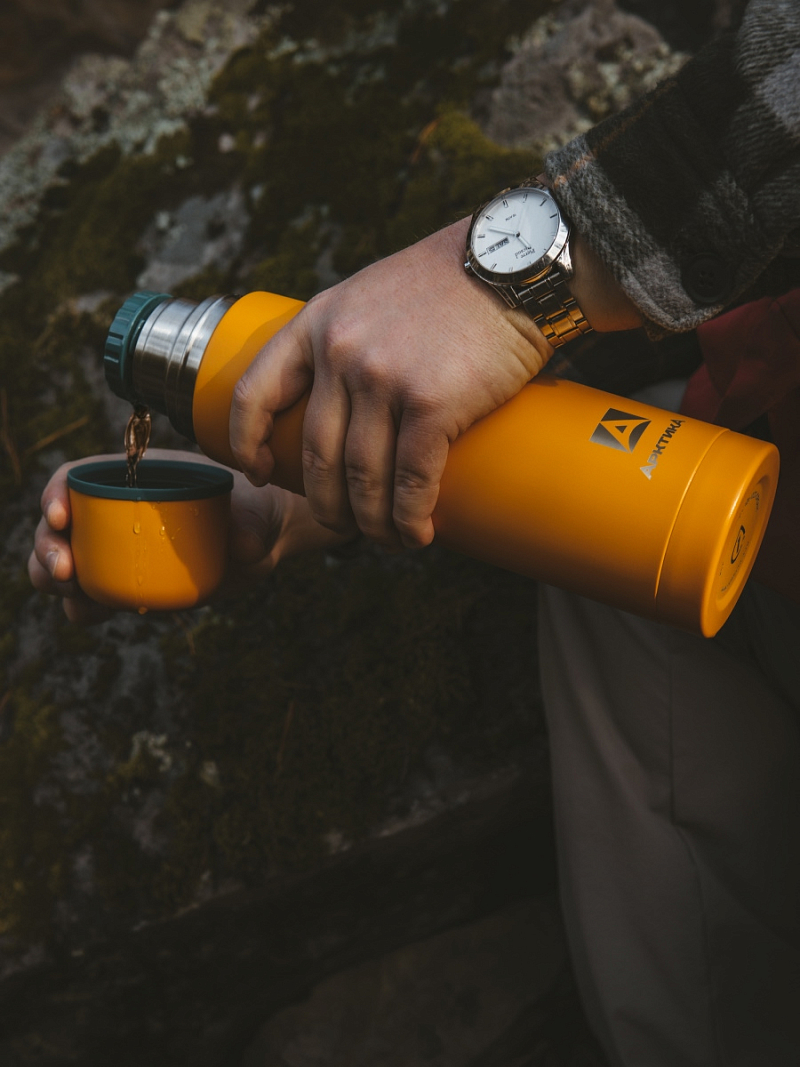 Термос серии 101 на 1л текстурный с узким горлом - 2