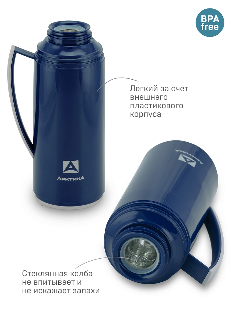 Стеклянный термос серии 1010 на 1л синий - 4