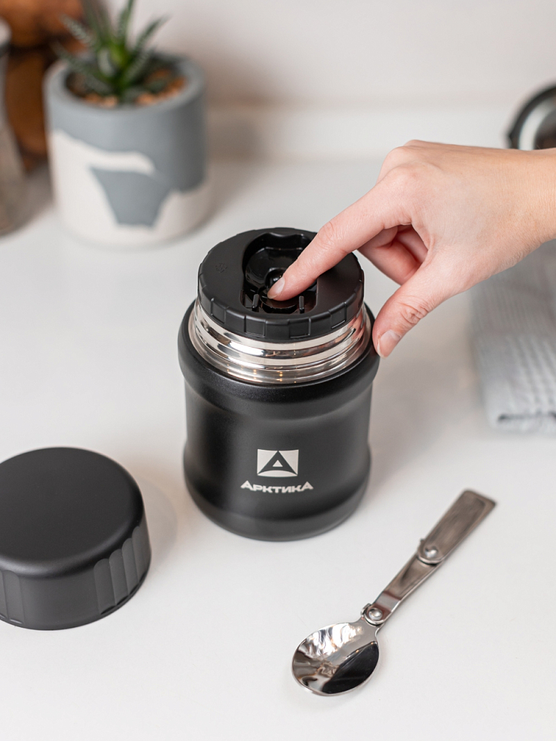 Черный термос 311 для еды на 0.5л - 4