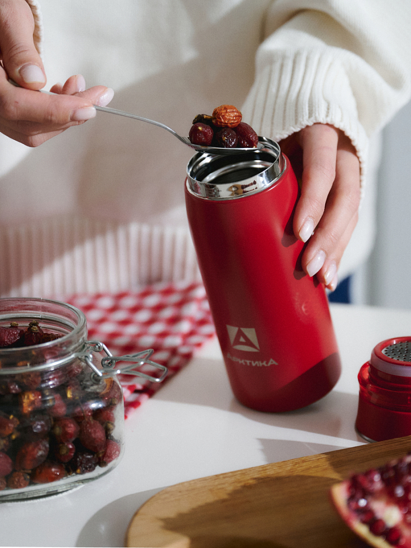 Термокружка 0.32л серии 715 «Гранатовый» с ситечком (уценка) - 7