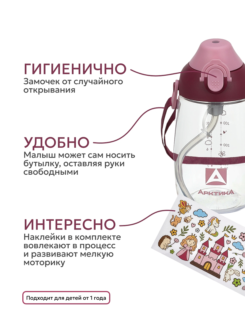 Тритановая бутылка серии 730 на 0.48л «вишня» с наклейками - 3