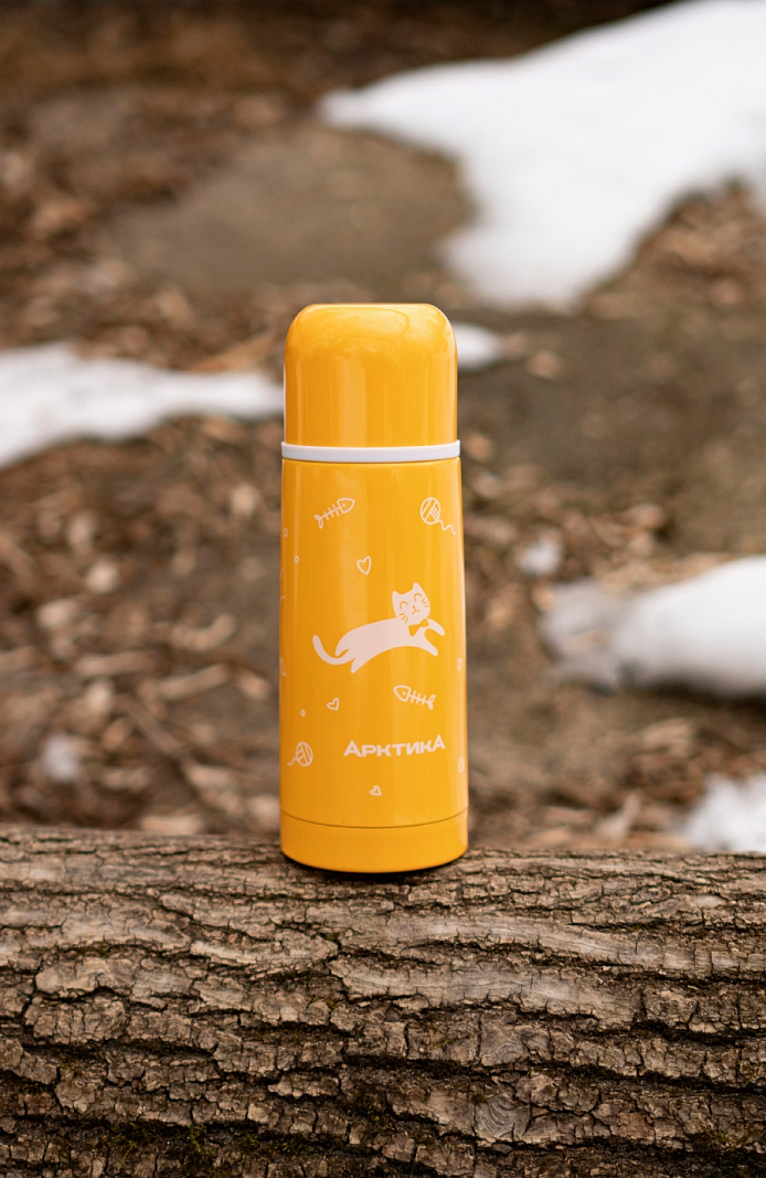 Желтый термос 102 с узким горлом на 0.35л - 2