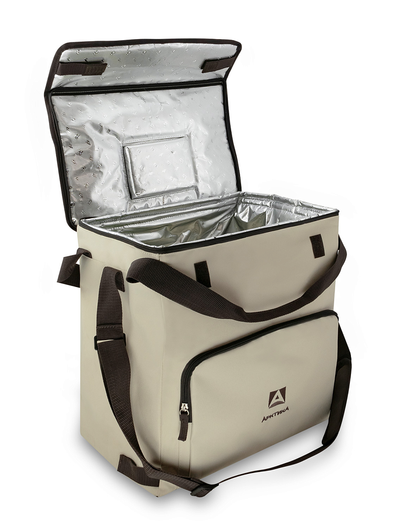 Бежевая сумка-холодильник 3001 классическая с люком на 30л - 10