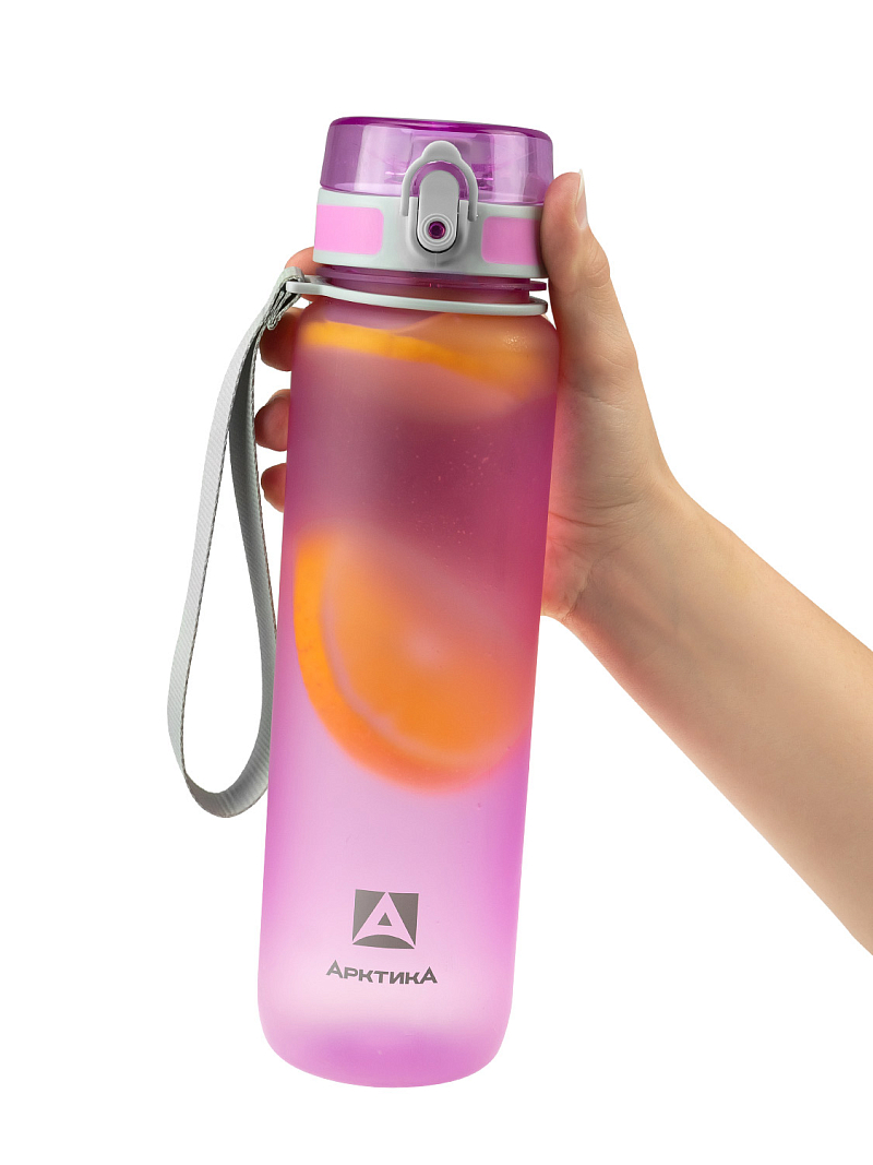 Питьевая бутылка 720 из тритана 1л, лавандовая матовая, с ситечком - 2