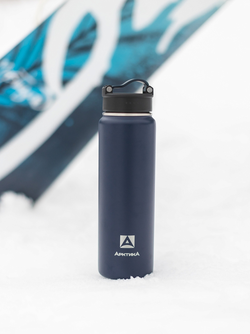 Термокружка серии 708 на 0.7л синяя со спортивной крышкой - 2