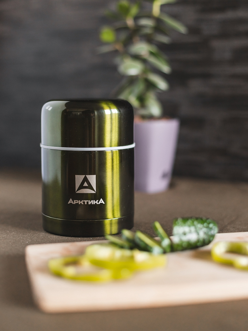 Термос 0.5л серии 302 зеленый с широким горлом (уценка) - 4