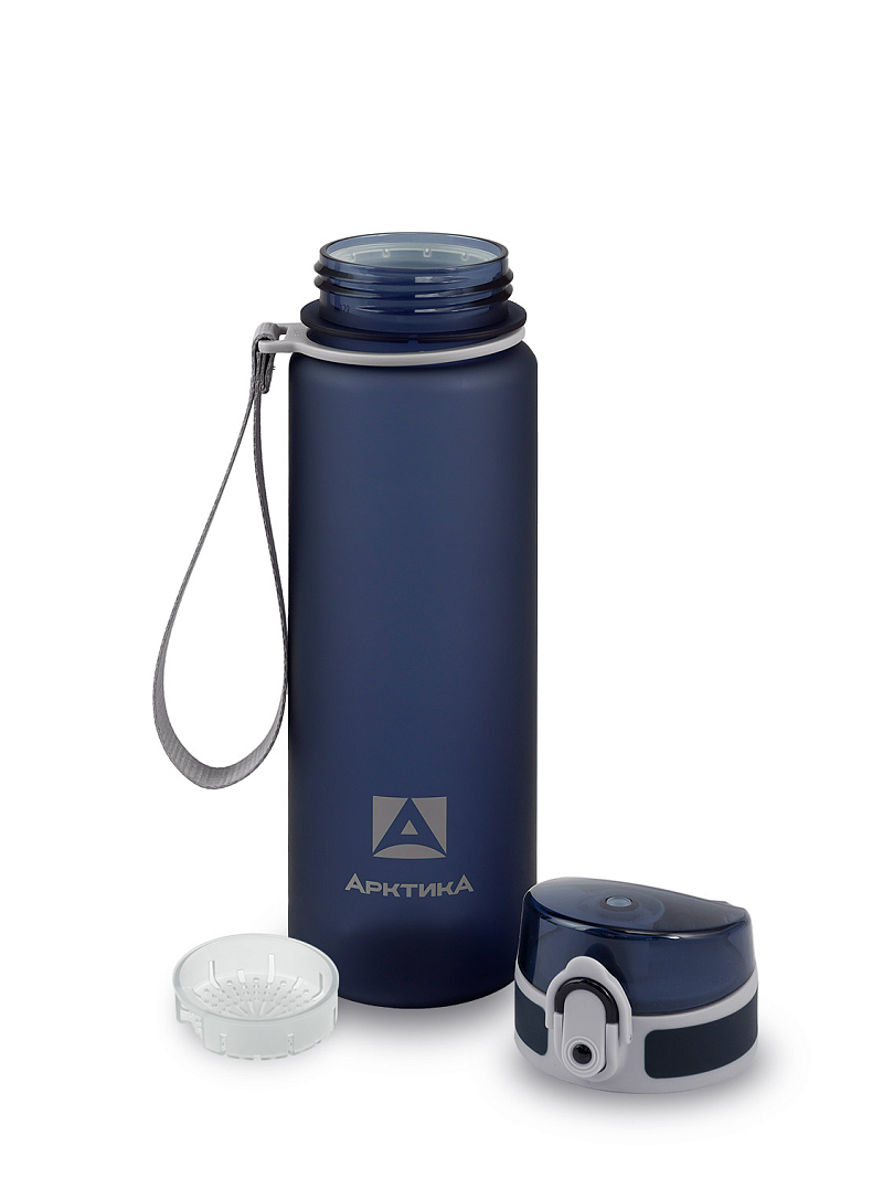 Питьевая бутылка 720 из тритана 0.5л, синяя матовая, с ситечком - 10