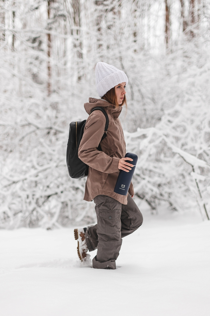 Термос серии 105 на 1л синий с узким горлом - 6