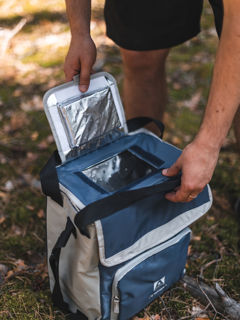 Синяя сумка-холодильник 3001 классическая с люком на 20л - 8