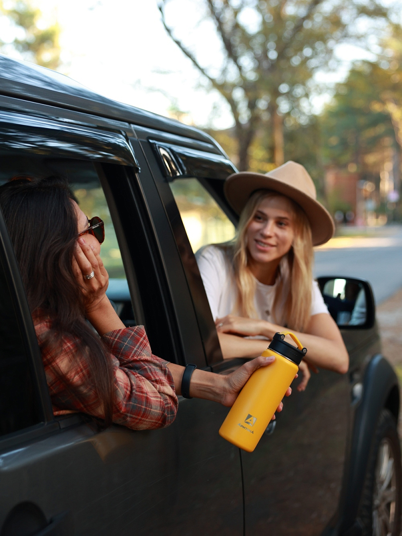 Термокружка серии 708 на 0.53л жёлтая со спортивной крышкой - 2