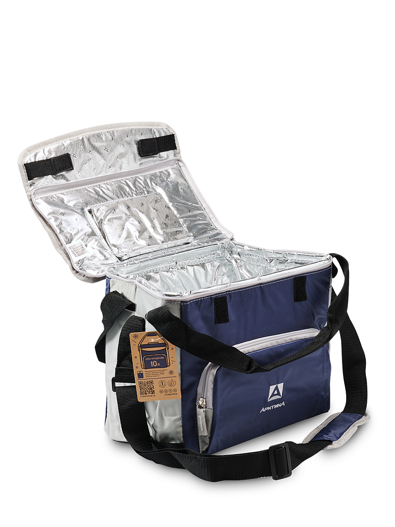 Синяя сумка-холодильник 3001 классическая с люком на 10л - 3